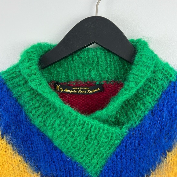 Handmade Colorful Geometric Sweater. Made in Scotland - Picture 4 of 11